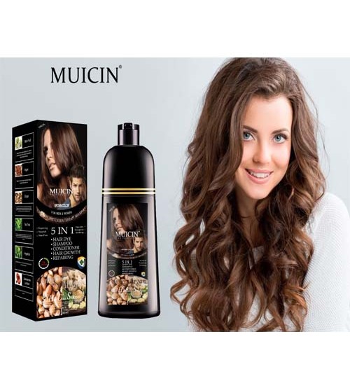 Muicin 5 in 1 Brown Hair Color Shampoo Ginger & Argan Oil 200ml